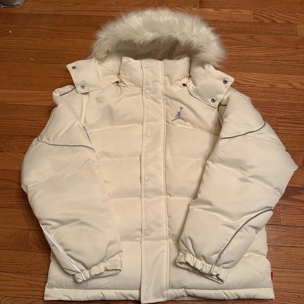 Jordan x Supreme Cream Jacket with Silver 3M reflective linings